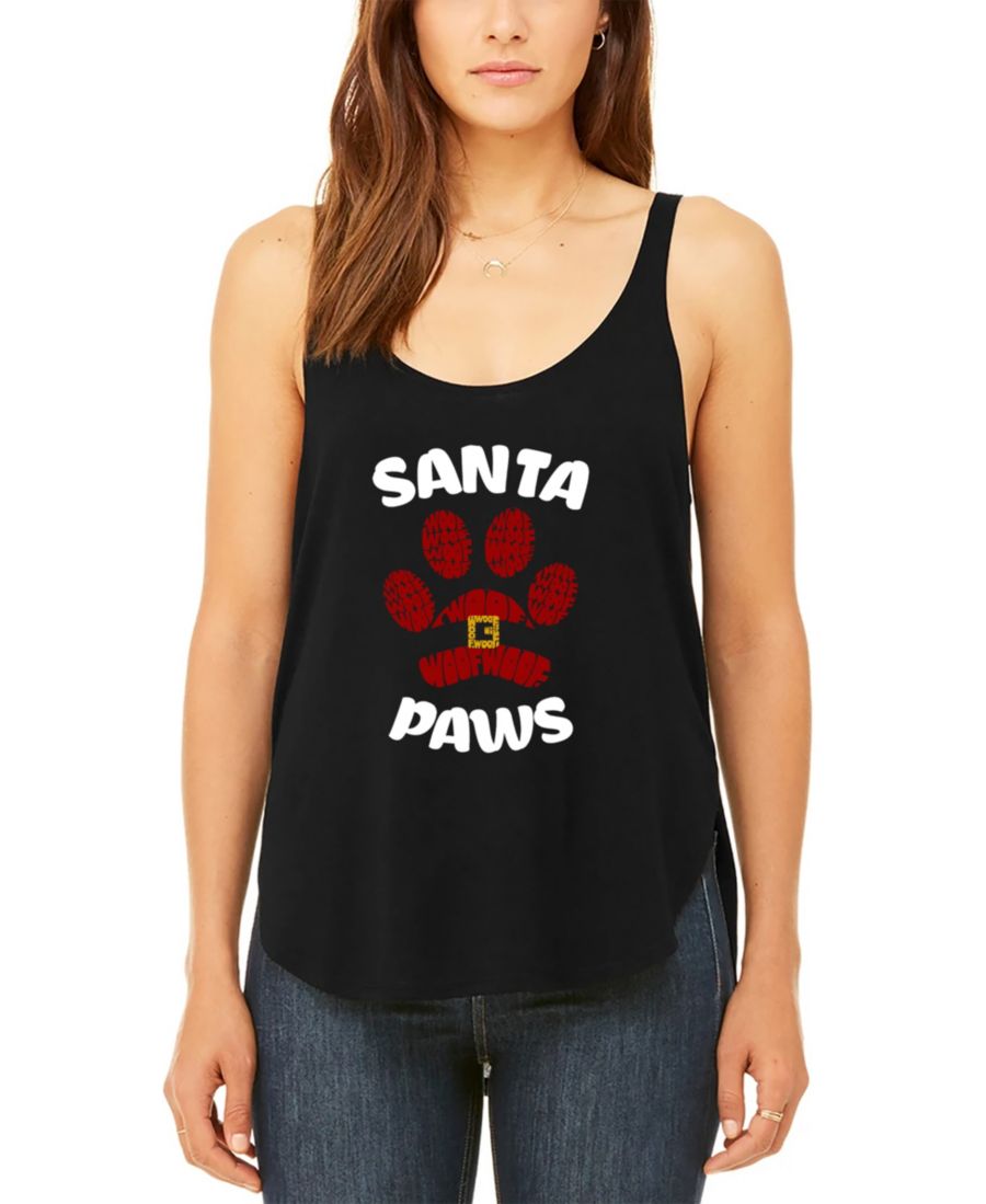 

Женская свободная майка Santa Paws Premium с надписью LA Pop Art, Black