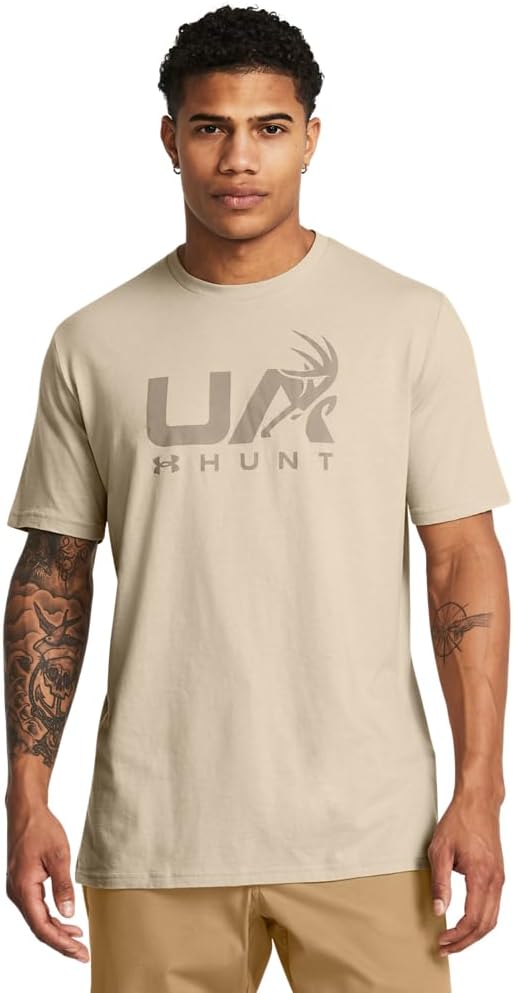 

Under Armour мужская футболка с коротким рукавом и логотипом Antler | повседневная одежда для охоты | футболка с камуфляжным принтом, (289) Khaki Base/Timberwolf Taupe, Коричневый, Under Armour мужская футболка с коротким рукавом и логотипом Antler | повс