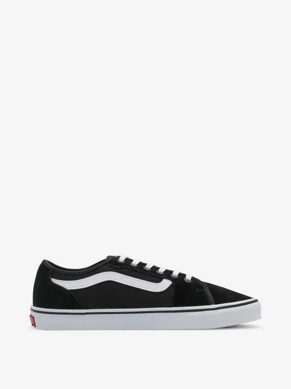 Мужские кроссовки Vans Filmore Decon VA3WKZ5LM, черные с белыми шнурками, для скейтбординга — фото 3