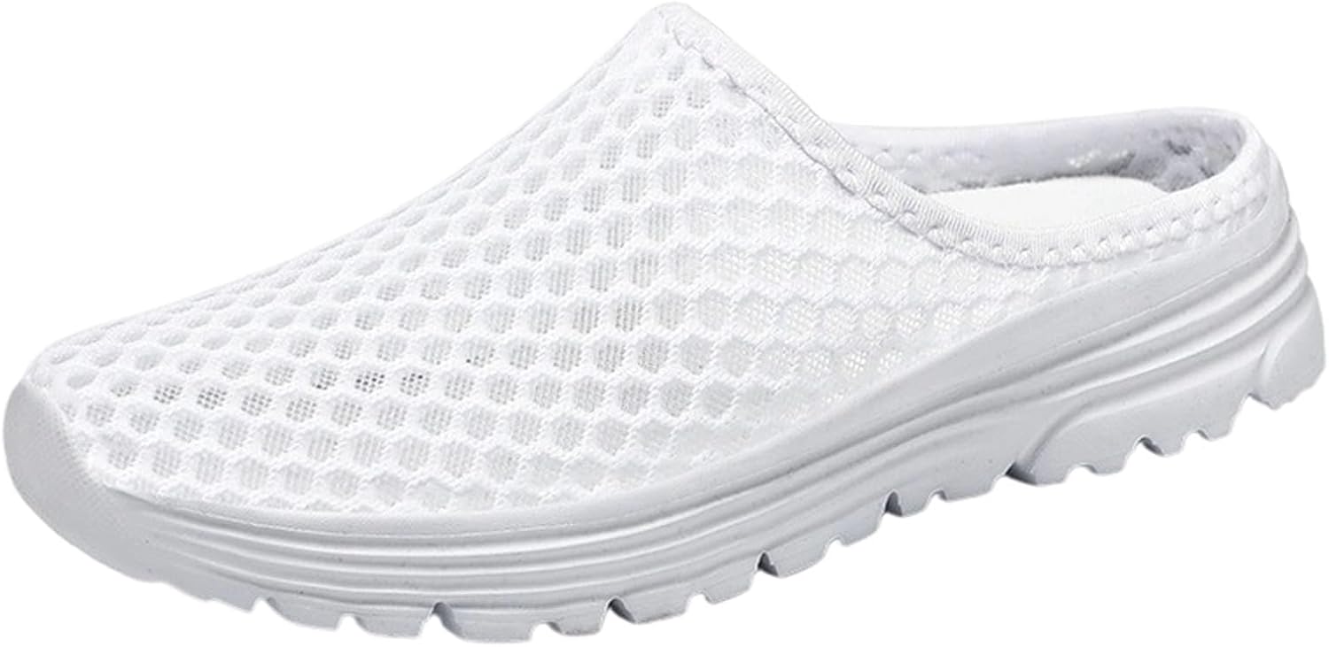 

Садовые сабо для мужчин, слипоны, женские сабо, сетчатые легкие водонепроницаемые удобные шлепанцы, дышащие нескользящие повседневные туфли на открытом воздухе, модные мюли унисекс Xdfvc, белый