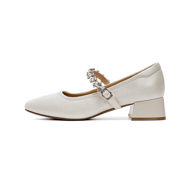 Туфли Мэри Джейн на блочном каблуке женские ST&SAT, Silver