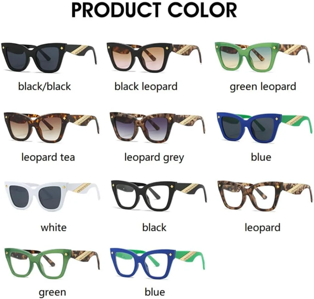 

Солнцезащитные очки для мужчин и женщин - защита UV400 - оправа "кошачий глаз" с цветными линзами для занятий спортом на открытом воздухе и вождения DSVIGF, White