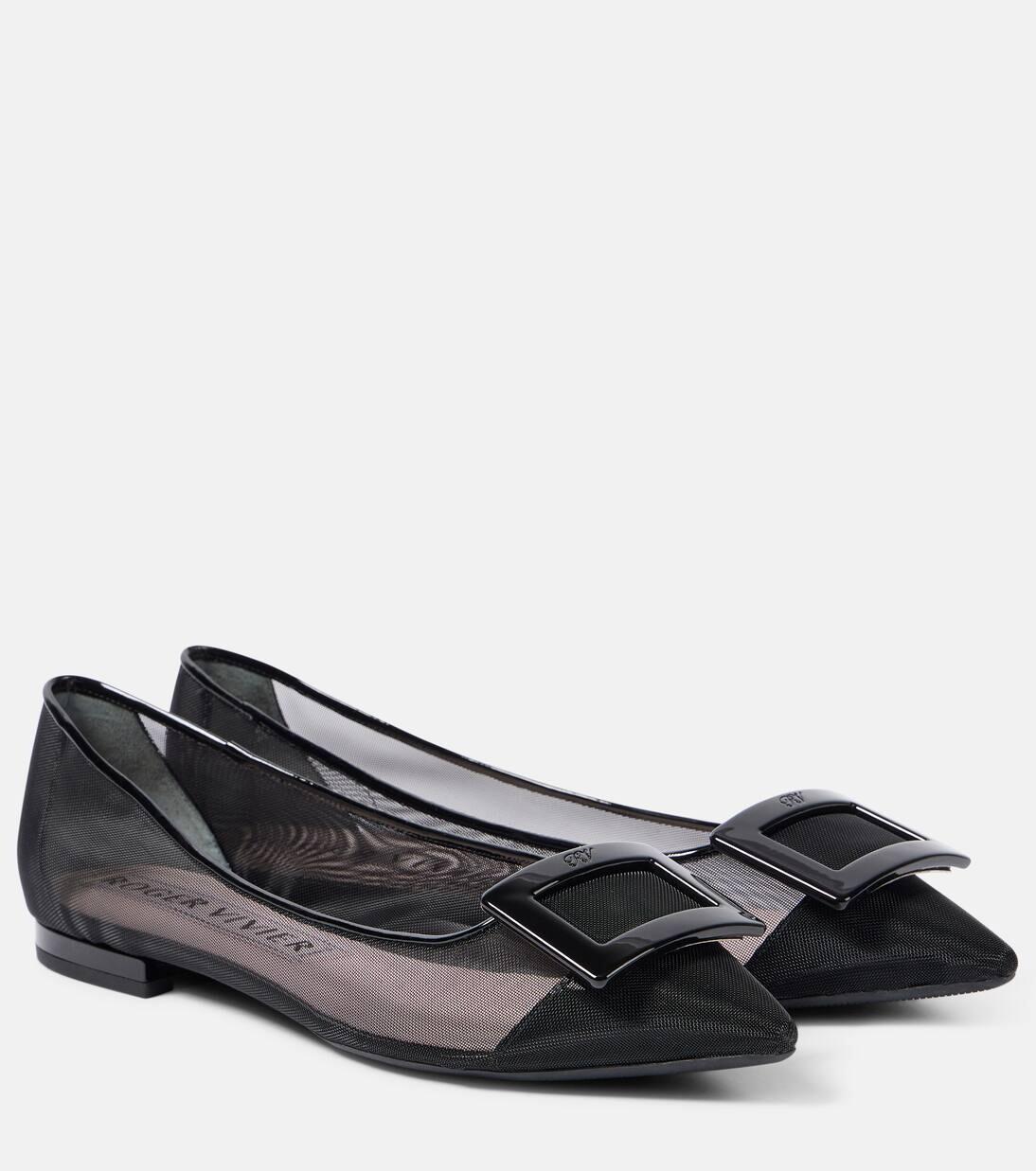 Балетки из сетки Gommettine Roger Vivier, черный