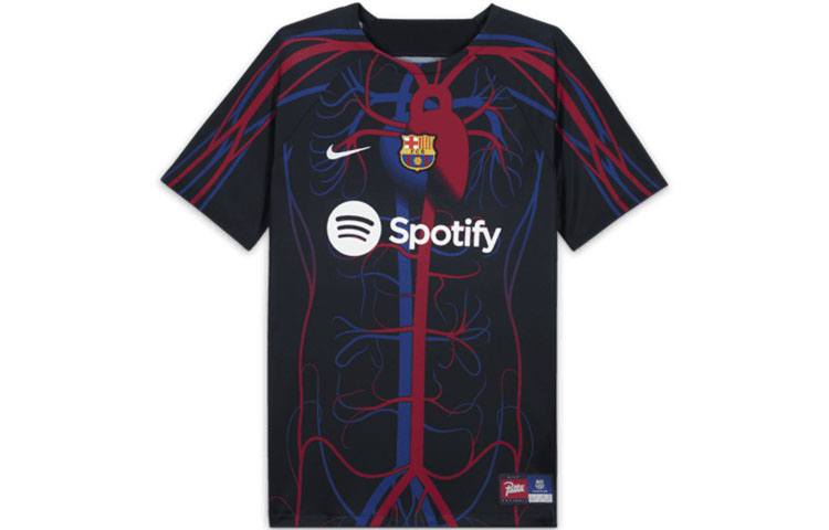 

Предматчевая футболка Patta X Barcelona Fc Culers Del Món Nike, черный/красный/синий