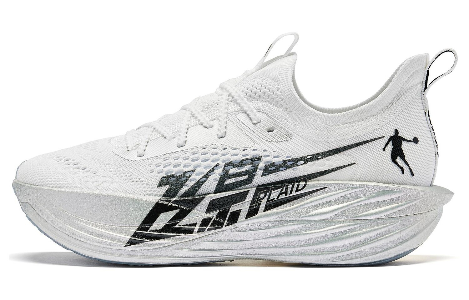

Кроссовки женские Flying Shadow Plaid Running Shoes с низким верхом, белые/серебристые Qiaodan