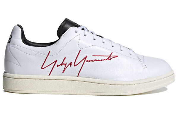 Кроссовки Adidas Y-3 Yohji Court Shoes 'White Red', белый — фото 2