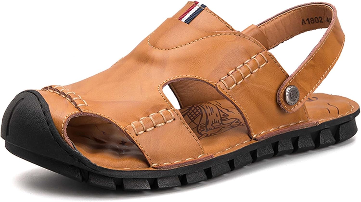 

Мужские спортивные сандалии для активного отдыха на улице, удобные кожаные походные и повседневные сандалии, тапочки, нескользящие, быстро сохнущие, летние сандалии для рыбалки и пляжа, с регулируемой посадкой Generic, желтый