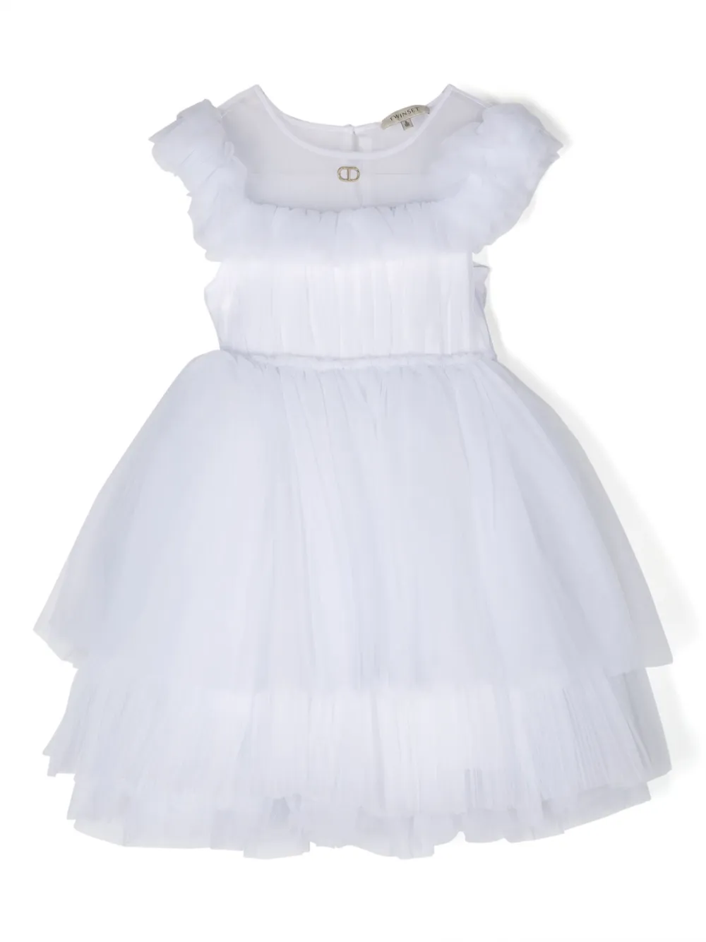 

Ярусное платье со сборками Twinset Kids, белый