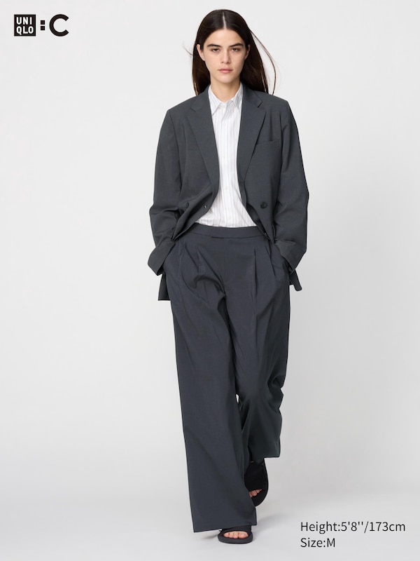 

Широкие брюки Airsense со складками Uniqlo, серый