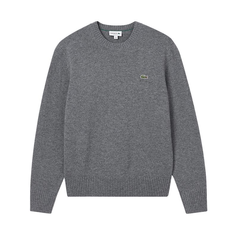 Свитер с вышивкой и круглым вырезом LACOSTE, 166/темно-синий — фото 4
