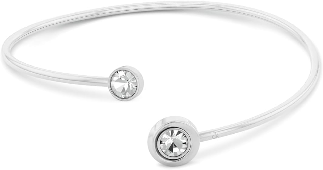 

Женский браслет Calvin Klein с витым безелем, нержавеющая сталь, элегантный изогнутый дизайн - современная мода на каждый день - подарок для нее, Silver