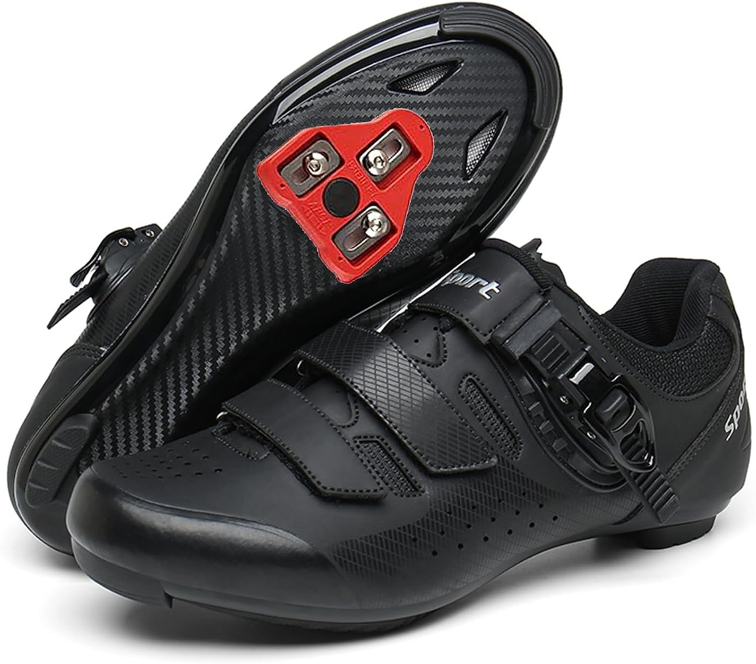 

Мужские велосипедные шоссейные кроссовки для велоспорта Peloton с предустановленными шипами Look Delta для шоссейного и домашнего катания Lippan, черный