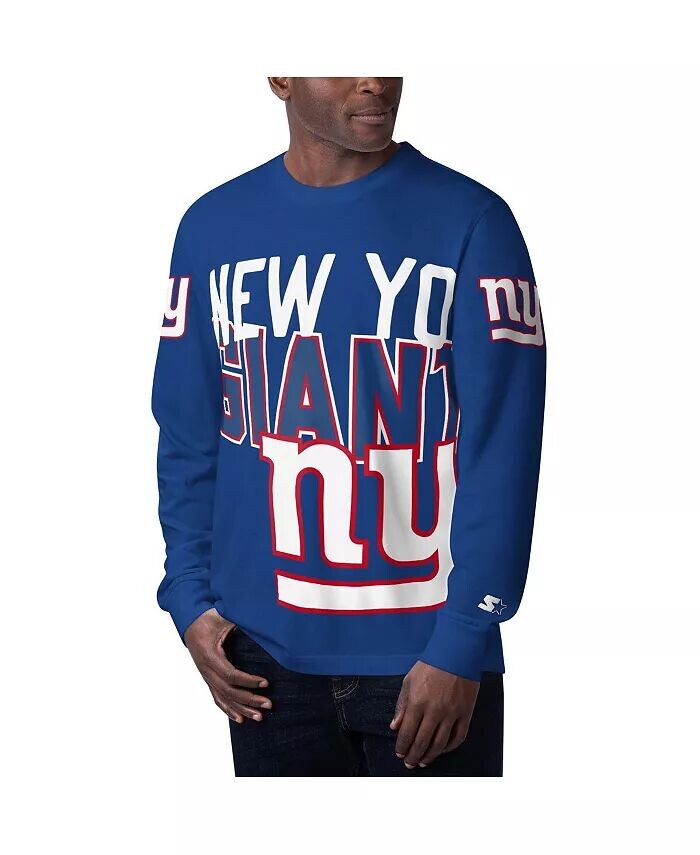 

Мужская футболка с длинным рукавом Royal New York Giants Clutch Hit Starter