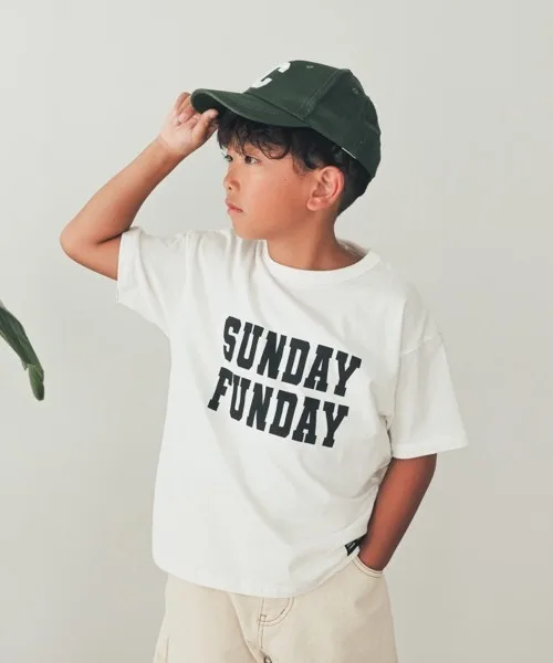 Детская футболка с принтом ZERO standard SUNDAY белая