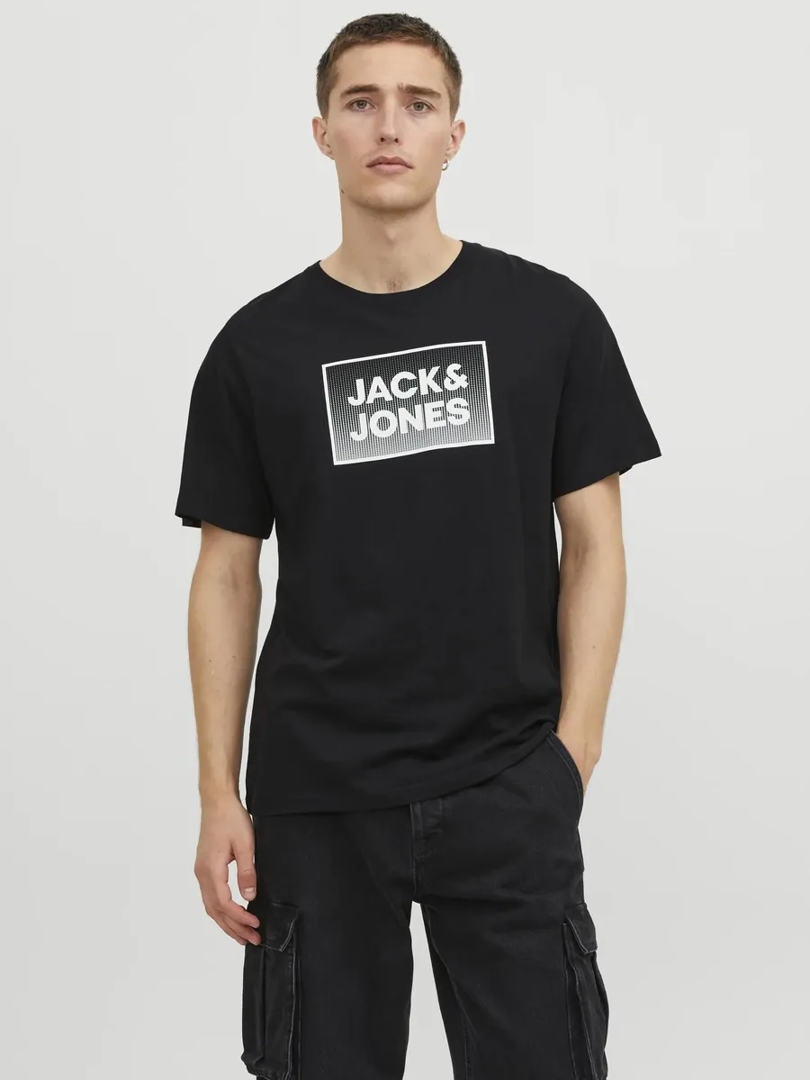

Рубашка с короткими рукавами Jack & Jones "JJSTEEL TEE SS CREW NECK", черный