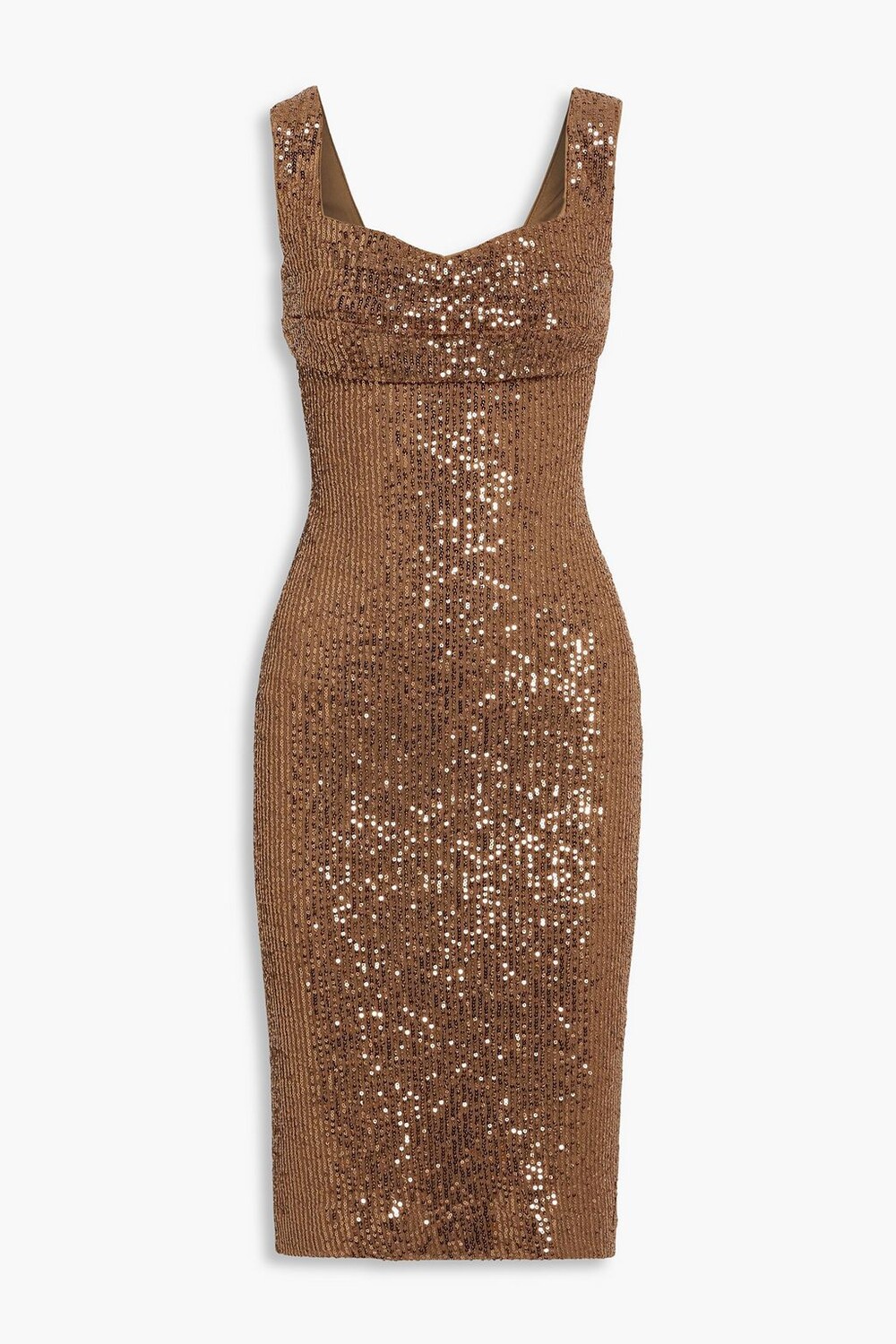 

Платье из эластичного тюля с пайетками BADGLEY MISCHKA, коричневый