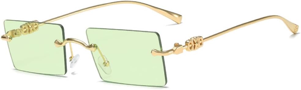 

Солнцезащитные очки без оправы, прямоугольной формы, женские и мужские, с градиентным затемнением, защита от УФ-излучения UV400, ретро-солнцезащитные очки без оправы VFDHN, 9