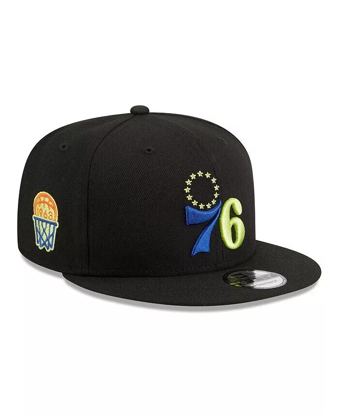 

Мужская черная кепка Philadelphia 76ers Neon Pop 9FIFTY Snapback New Era, черный