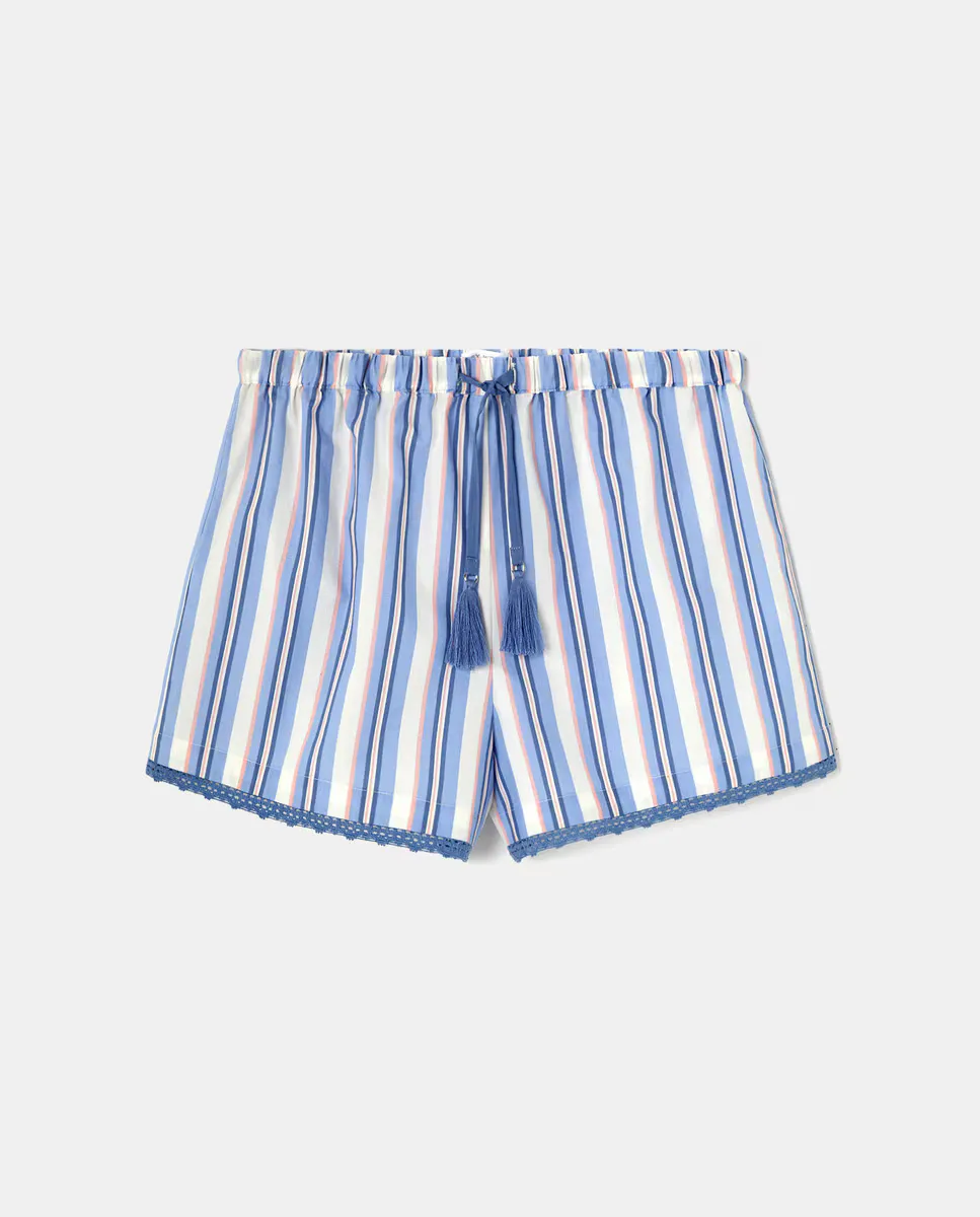 

Женские короткие пижамные брюки в полоску Easy Wear, светло-голубой