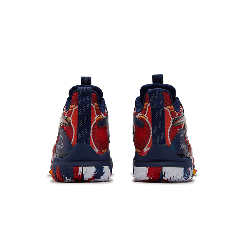 Кроссовки баскетбольные высокие Falcon 10 Support Abrasion Resistant Lightweight Cushioning Slip Resistant XTEP, темно-синий top scorer красный оранжевый светло-желтый — фото 3
