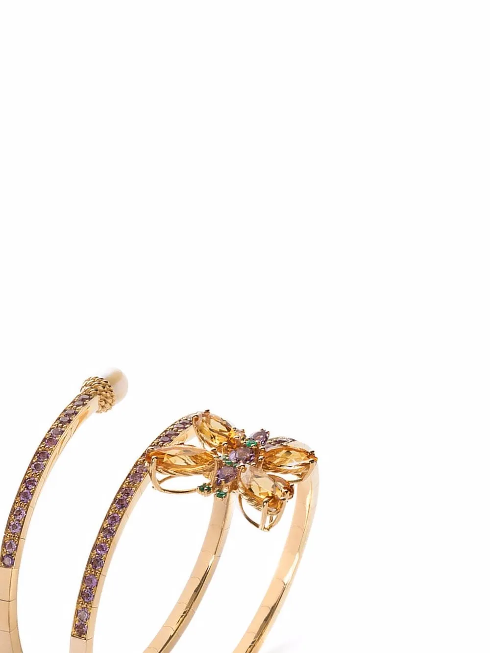 Браслет-кафф Spring из желтого золота с камнями DOLCE & GABBANA, золотой — фото 3
