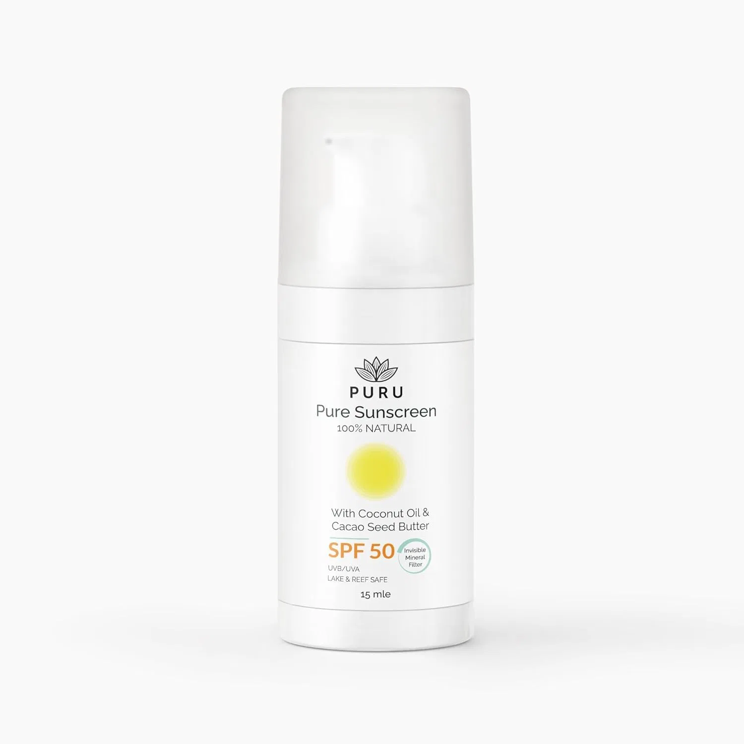 Минеральный солнцезащитный крем SPF50 PURU Pure Mineral Sun Cream 15 мл Puru