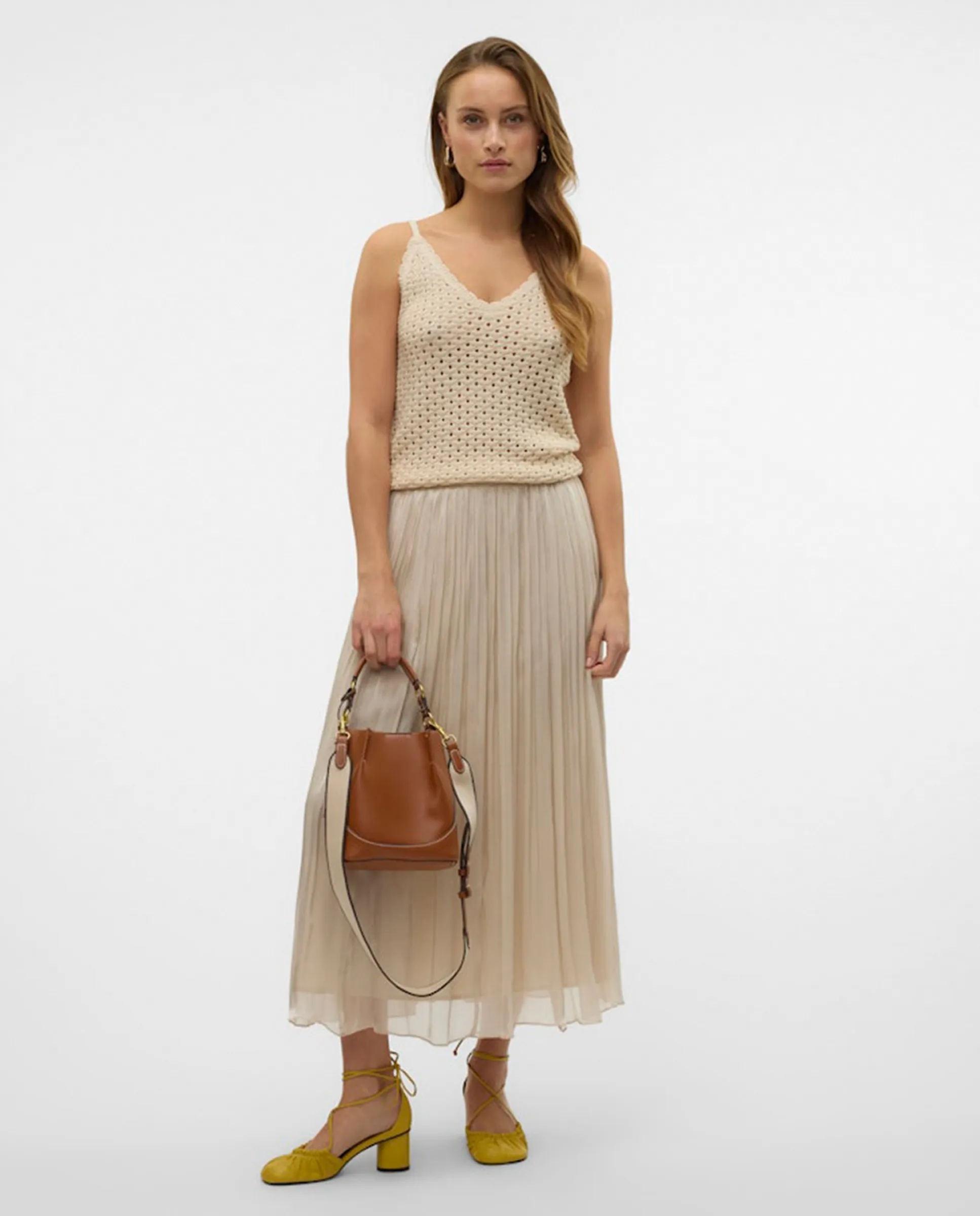 

Длинная плиссированная юбка Vero Moda, белый