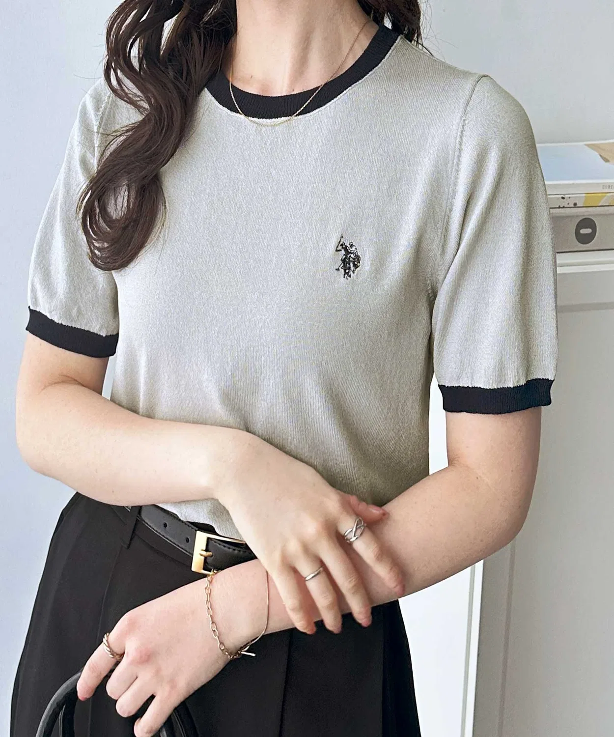 Джемпер U.S. POLO ASSN. с цветовым блоком, серый