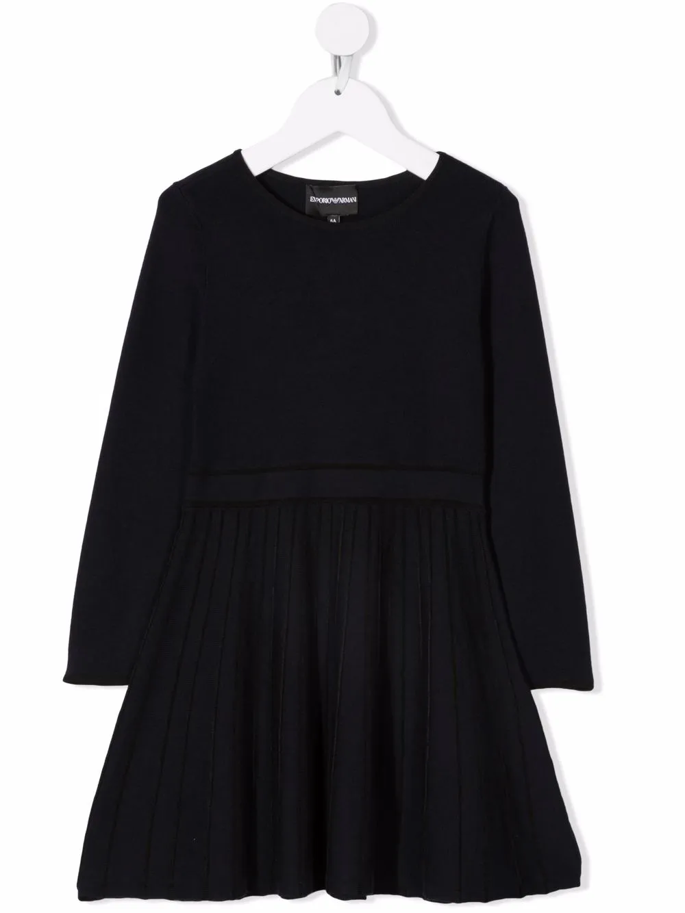 

Платье с оборками и длинными рукавами Emporio Armani Kids, синий