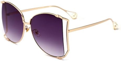 

Солнцезащитные очки в полуободковой оправе большого размера с жемчужными дужками и градиентными линзами, очки-«кошачий глаз», солнцезащитные очки UV400 для женщин MTZJH, C5