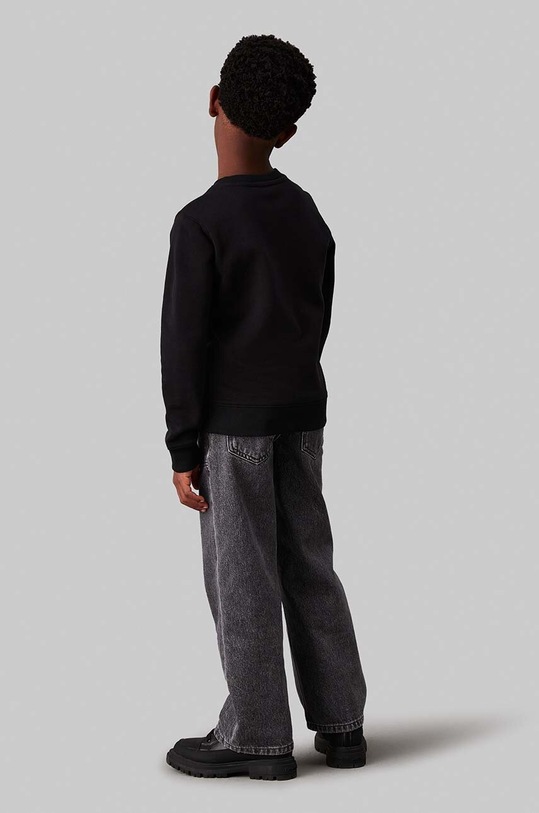 Детская хлопковая толстовка Calvin Klein Jeans, черный — фото 4