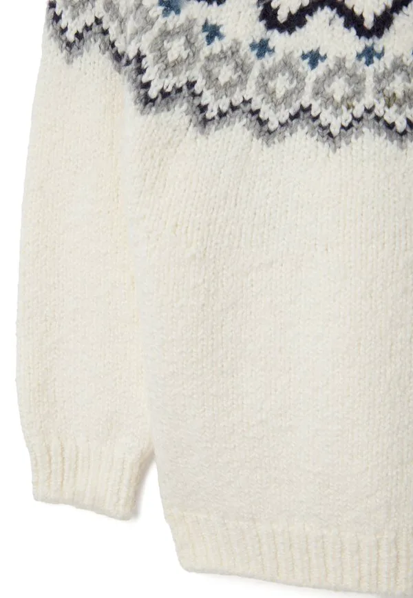 Джемпер прямого кроя из смесовой ткани с жаккардовым узором Ovs, Blue White Grey — фото 4