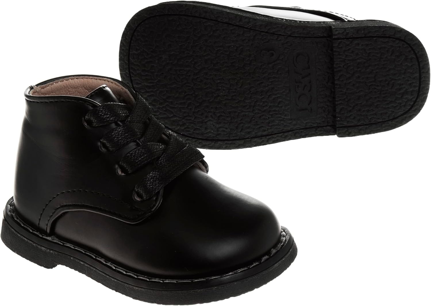 JOSMO Baby Boys Girls Unisex Walking Shoes First Step Walker Lightweight Synthetic Non-Slip High top (Infant-Toddler), Black — фото 2