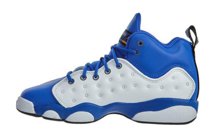

Jordan Jumpman Team II GS Cushioning, износостойкие высокие детские баскетбольные кроссовки White Blue для подростков