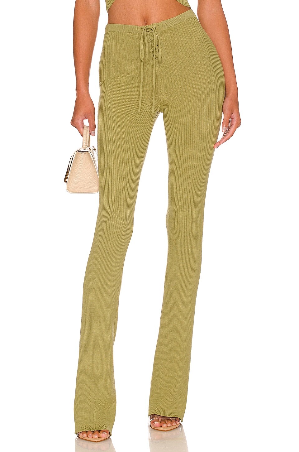 

Брюки Camila Coelho Artemis Lace Up Knit, цвет Rosemary Green