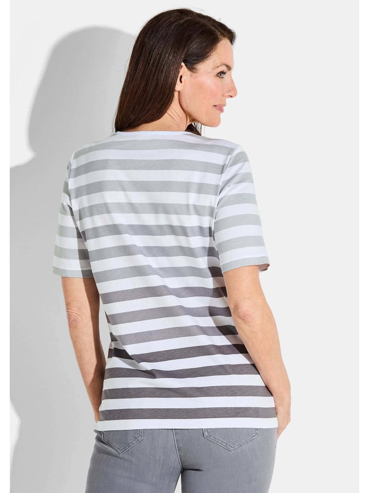 

GOLDNER Короткий размер: Рубашка белого/серого/полосатого цвета, Белый, GOLDNER Короткий размер: Рубашка белого/серого/полосатого цвета