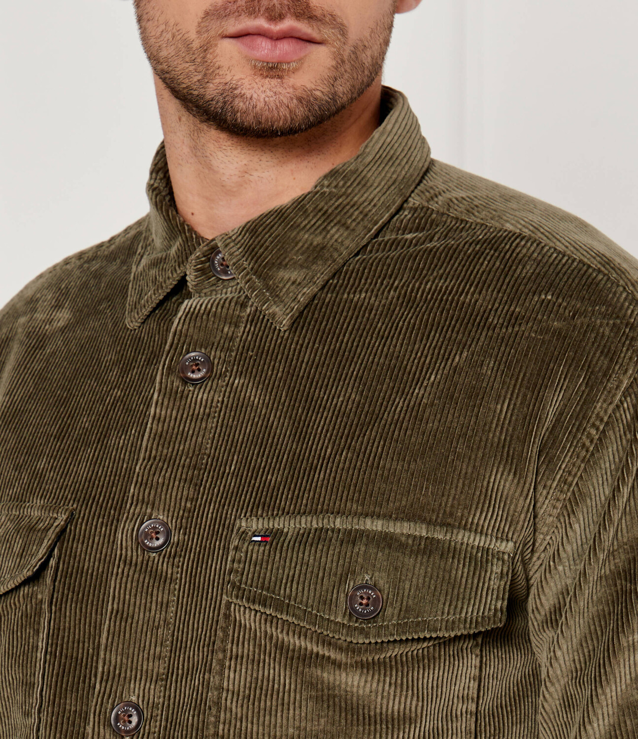 Рубашка Tommy Hilfiger Loose fit, оливково-зеленый — фото 4