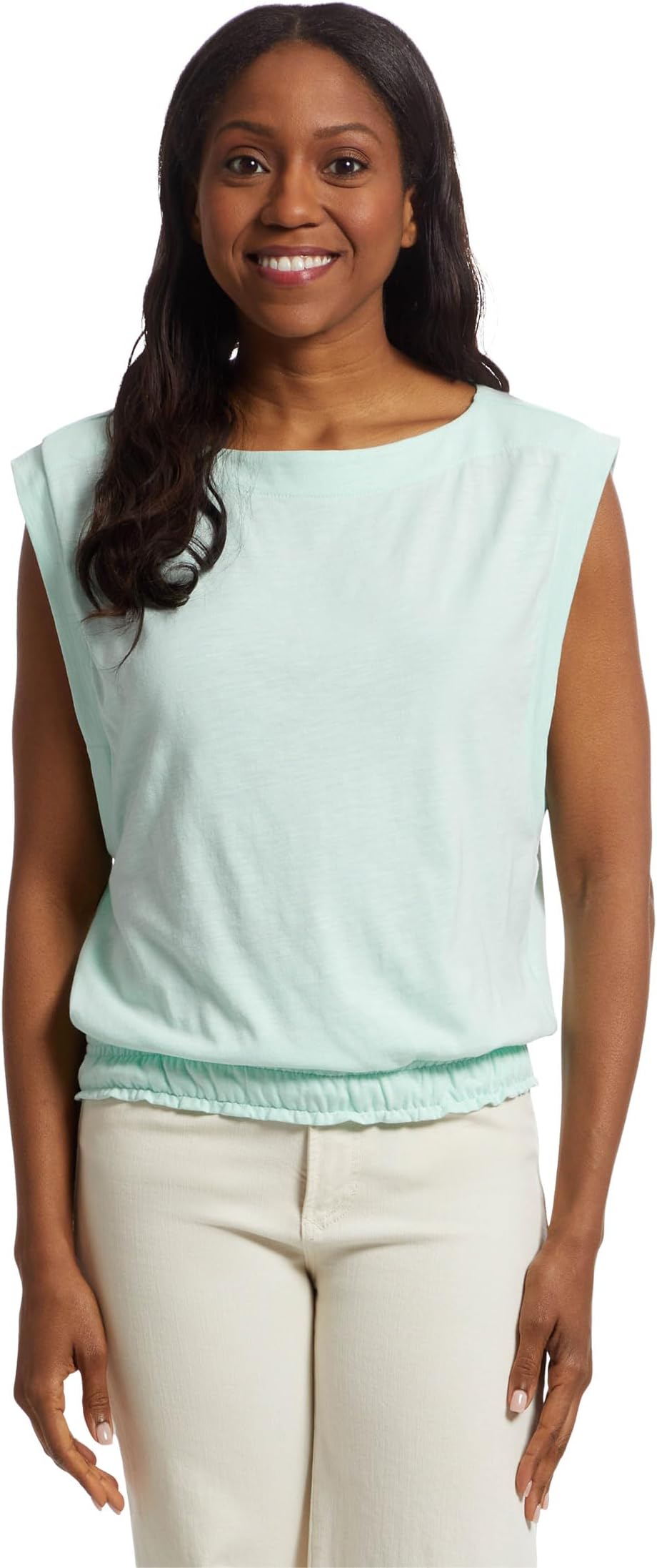 

Топ Lilla P Elastic Hem Boatneck Top, цвет Aquamarine