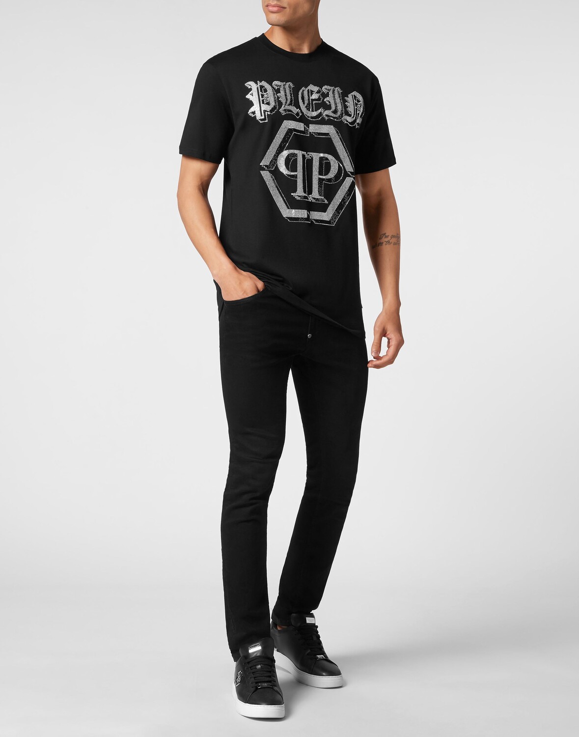 

Футболка с круглым вырезом SS Хром Philipp Plein, черный