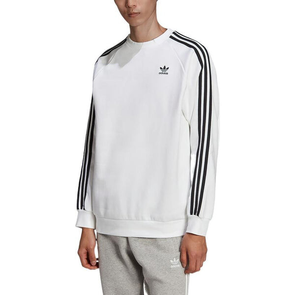 Рубашка оригиналы adicolor классика 3 полоски толстовка экипажа Adidas, белый — фото 2
