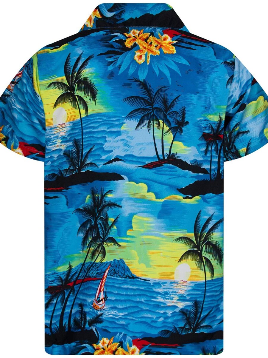 Рубашка на пуговицах классического кроя King Kameha Surf, бирюзовый — фото 2