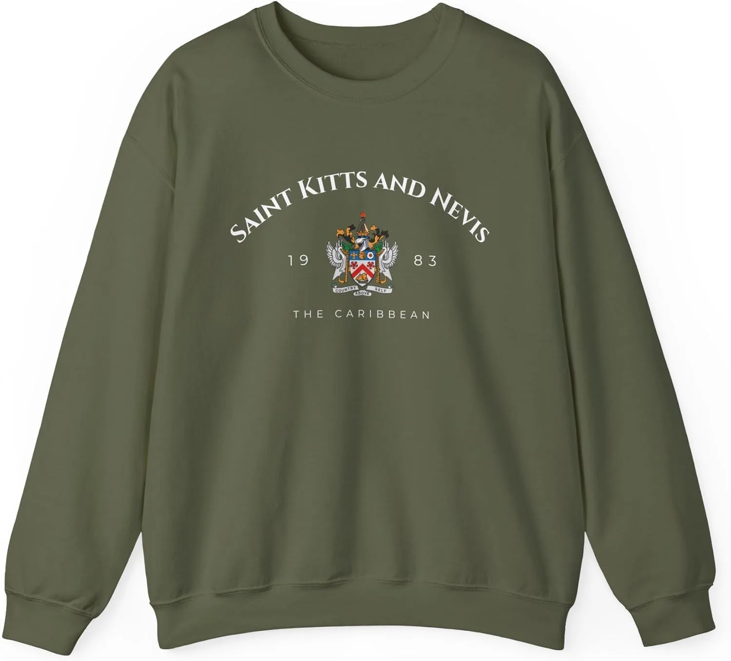 Свитшот Saint Kitts and Nevis The Caribbean Unisex Heavy Blend с гербом