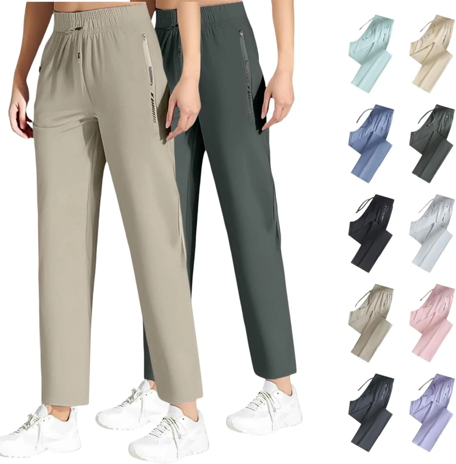Женские спортивные брюки для активного отдыха, Iced Active Pants, Z1-khaki+army Green
