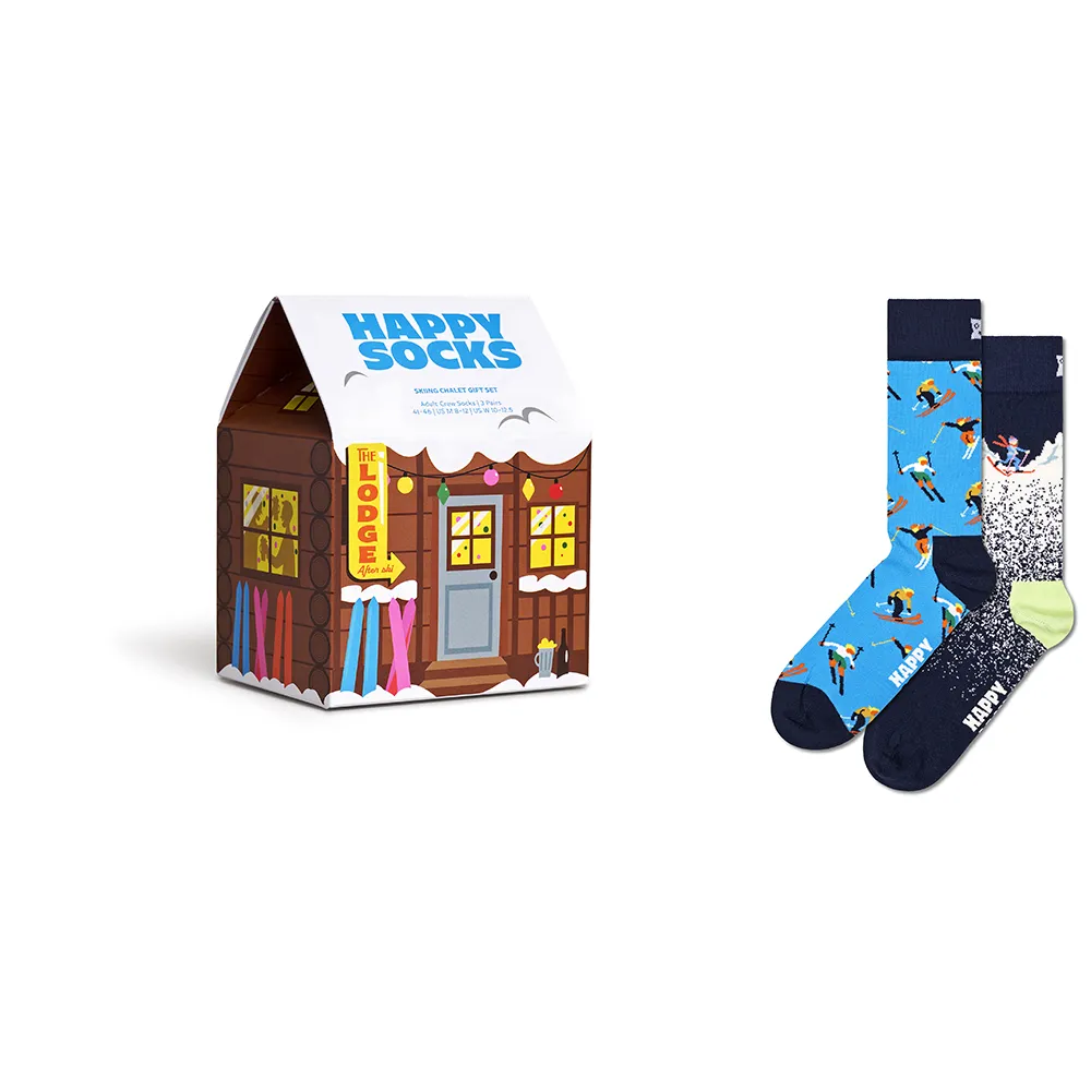

Носки 2 шт Happy Socks Skiing chalet gift set crew, синий