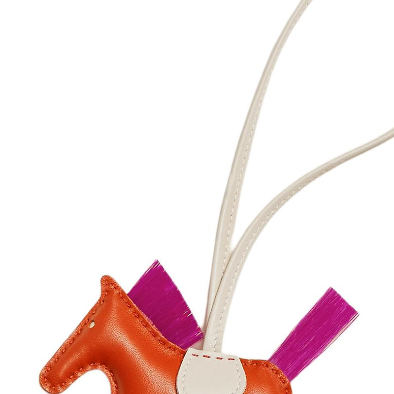 HERMES Сумка-подвеска из ягненка, Ruby Red & Chalk White & Magnolia Pink — фото 3