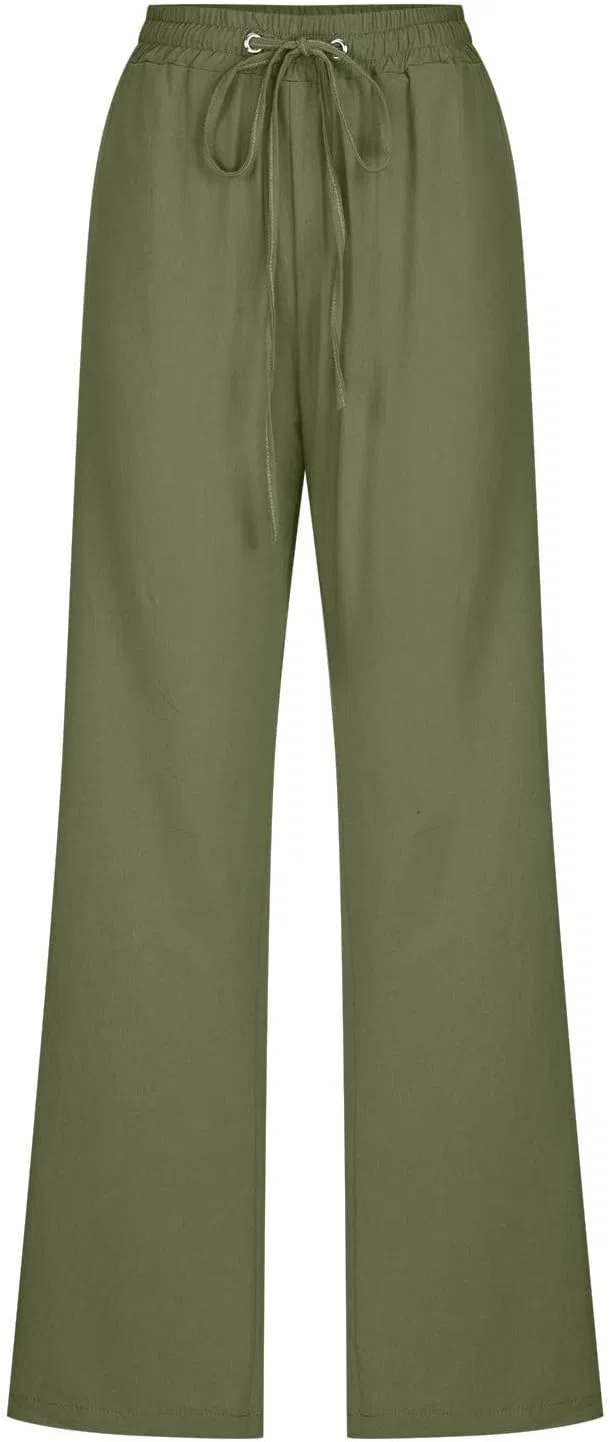 Леггинсы из хлопка и льна, Army Green — фото 3