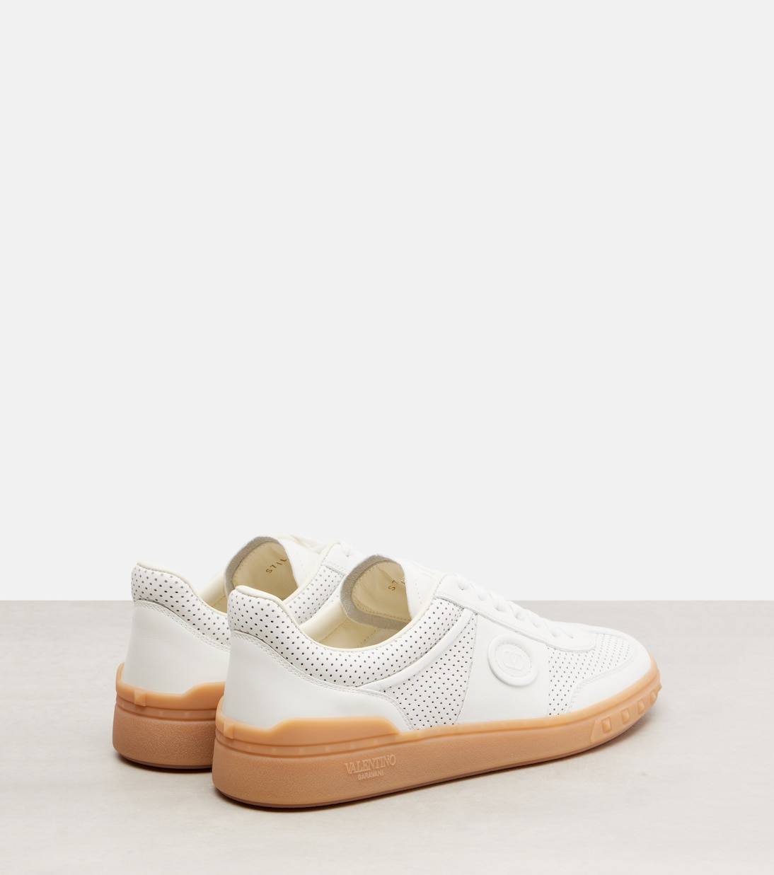 Upvillage кожаные кроссовки Valentino Garavani, Bianco/Bianco/Bianco/Ambra — фото 2