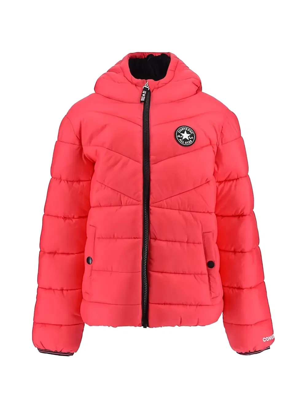 Стеганая куртка с капюшоном Converse Kids, красный