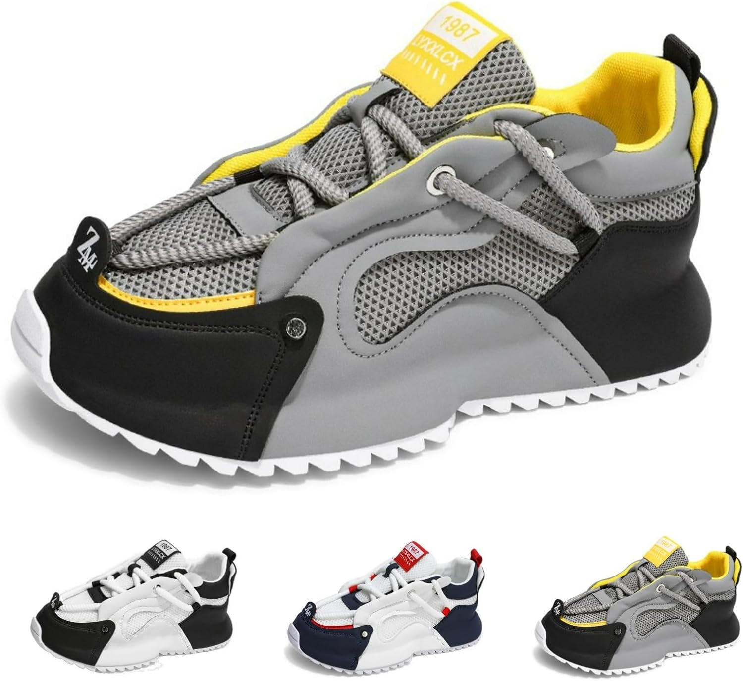 

Модные мужские кроссовки MACEFIL на платформе, противоскользящие, дышащие, с массивной подошвой, спортивная и повседневная обувь, серый