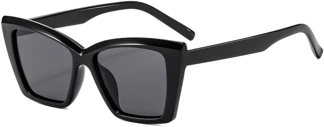 

Ретро-солнцезащитные очки «кошачий глаз» в крупной оправе для женщин, роскошные модные очки для мужчин, для вождения на открытом воздухе, защита от УФ-излучения UV400 TVTBBVV, Black Gray